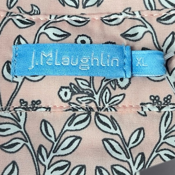 J. McLaughlin Arisa Cotton Popover NWT Floral Bird  Shirt Dress sz XL - Picture 6 of 14